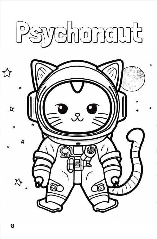 Psychonaut Coloring Page for Psychedelic Enthusiasts