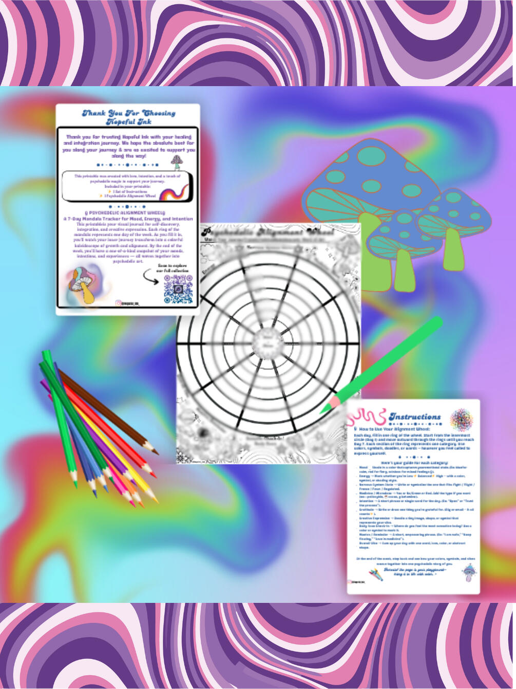 Psychedelic Alignment Wheel: Track your dose, mood, intention, and so much more!